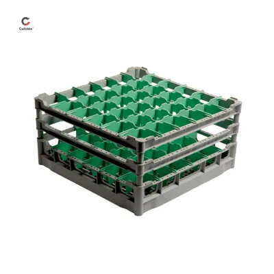 Polyprop. Double-Layer Basket for Dishwasher - 500x500 mm, for Glasses Ø 73 mm, (W x D x H) 500 x 500 x 250 mm
