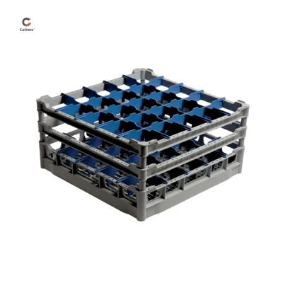Polyprop. Double-Layer Basket for Dishwasher - 500x500 mm, for Glasses Ø 90 mm, (W x D x H) 500 x 500 x 250 mm