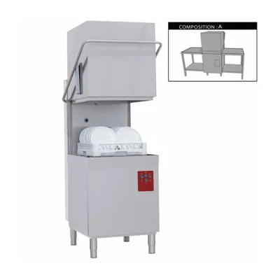 Profesyonel Geçişli Bulaşık Makinesi Komplett | Profi-Hygieia, Sepet 500x500, Giriş & Çıkış Masası ile, 8.7 kW, (GxDxY) 2120 x 800 x 2010