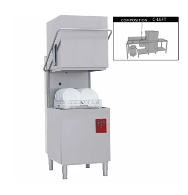 Profesyonel Geçişli Bulaşık Makinesi Komple | WashPro 500, Sepet 500x500, Break Tank'lı, Giriş & Çıkış Masası, Sol Lavabo, Tek Kollu Musluk, Çöp Kutusu - 50L, 8.7 kW