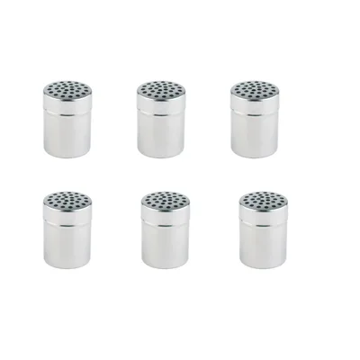 Pro Stainless Steel Spice Shaker Ø 70 mm | Coarse Holes | 6-Piece Set