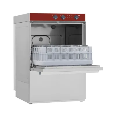 Profesyonel Bardak Yıkama Makinesi - Boreas, Kireç Önleyici ile, Sepet 400x400 mm, 3.4 kW, (G x D x Y) 435 x 540 x 675 mm