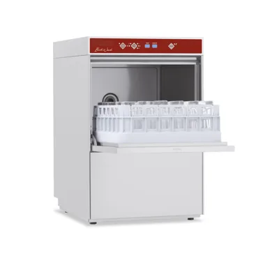 Profi-Hygieia Bardak Yıkama Makinesi, Sürekli Kireç Çözme Özelliği ile, Sepet 400x400 mm, 3.4 kW, (G x D x Y) 465 x 550 x 710 mm