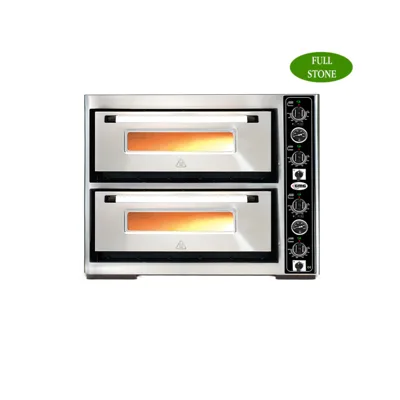 Profi-Pizzaofen GMG Vollschamott 2-Kammer – 6+6 Pizzen Ø 33 cm – 970x1240x760 mm – 16 kW / 400V