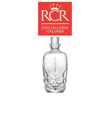 RCR ALKEMIST | Křišťálová karafa 1 L – Design lebky, bezolovnaté křišťálové sklo, vyrobeno v Itálii | 1070 ml | 110x214 mm