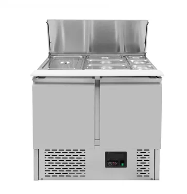 Saladette with 2 compartments, with flip lid, 900 x 700 x 850 mm