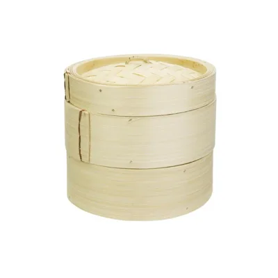 Bambusový parní hrnec – 2 patra – 600 ml – Ø 15,2 cm – S víkem