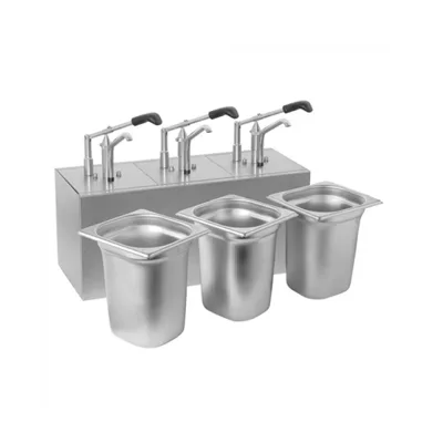 Sos Dağıtıcı 3×3,1 L | Paslanmaz Çelik | 500×215×370 mm | 3 Bölme