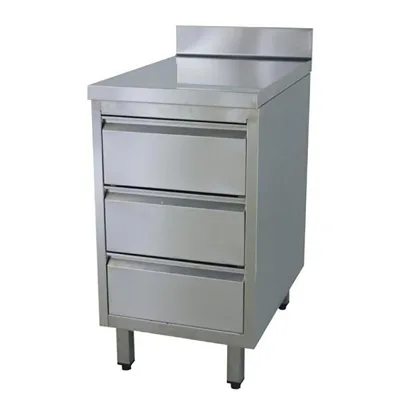Drawer cabinet with 3 drawers / raised edge, 400 x 600 x 850 mm