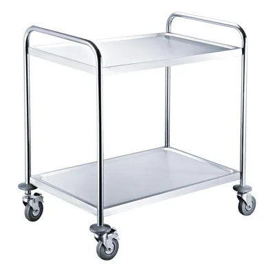 Servierwagen / 2 Böden, Edelstahl, (BxTxH) 860 x 540 x 920 mm