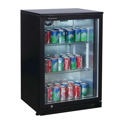 1 cam sürgülü kapılı bar buzdolabı, siyah, enerji sınıfı B, 138 litre, (GxDxY) 600 x 520 x 900 mm