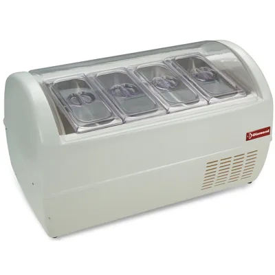 Speiseeiskonservator für 4-8 Eissorten "weiß"-925x505x550 mm  - -15° -18° C