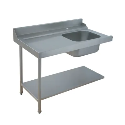 Spülbecken | WashPro, mit Unterboden & Arbeitstisch, Einlauf "Rechts", (BxTxH) 1200 x 700 x 850 mm