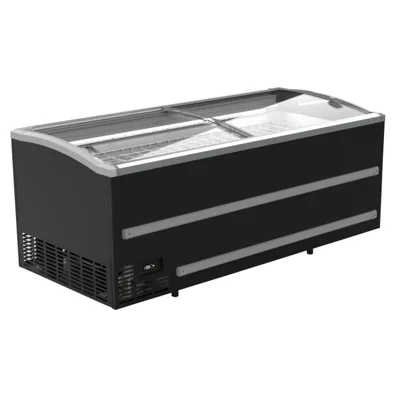 Süpermarket tipi siyah derin dondurucu sandık 2125, otomatik defrost, statik soğutma, LED, (GxDxY) 2124 x 952 x 950 mm