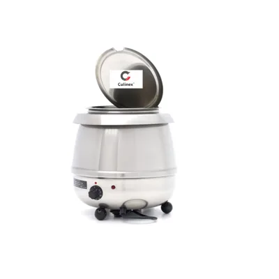 Soup Kettle - 10 l - Removable Inner Pot - Stainless Steel - with Ladle Slot - 350x370x360 mm - 230 V
