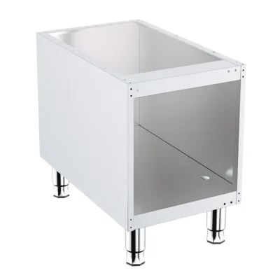 Unterbau aus Edelstahl 400 mm, (B x T x H) 400 x 700 x 600 mm, ohne Türen, verstellbare Füße