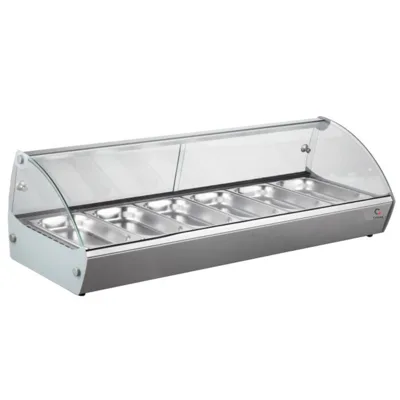 Heated Display Case, 6 x 1/3GN, 1 kW, (WxDxH) 1110 x 395 x 270 mm