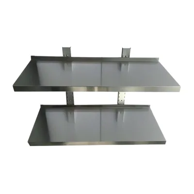 Wall Shelf / 2 Levels with Brackets for Wall Mounting, 1600 x 300 x 70 mm