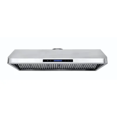 Wall-mounted hood, stainless steel with motor, 0.249 kW, with LED lighting and controller, (WxDxH) 1200 x 560 x 250 mm