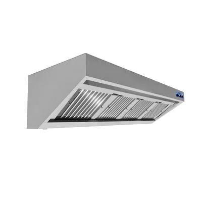 Wandhaube aus Edelstahl mit Motor, (BxTxH) 2400 x 900 x 450 mm, mit Fettablass, LED-Beleuchtung und Regler