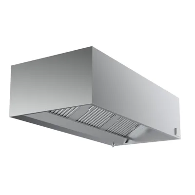 Wall-Mounted Hood Dosen Model, Stainless Steel, Without Motor, With Grease Drain, Lighting, (WxDxH) 2000 x 950 x 400 mm