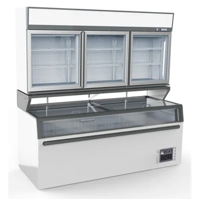 Beyaz 4 cam kapılı dik tip vitrin buzdolabı JDE-2025R, 2025 litre, fanlı (Umluft) soğutma, LED, kapı rezistansı, (GxDxY) 2508 x 710 x 2003 mm