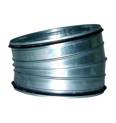 Spiral Dirsek 15° galvanizli | Ø 100–400 mm seçilebilir | çift taraflı kauçuk conta ile