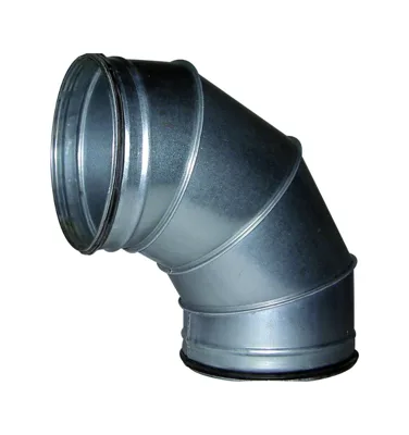Spiral Dirsek 90° Galvanizli | Ø 100–450 mm Seçilebilir | Çift Taraflı Kauçuk Contalı