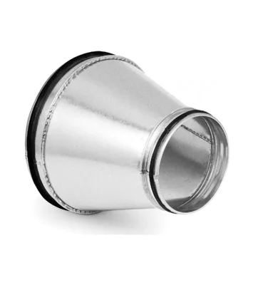 Galvanizli spiral kanal redüksiyon parçası | Ø 100–450 mm → Ø 80–400 mm seçilebilir | kauçuk dudak conta ile