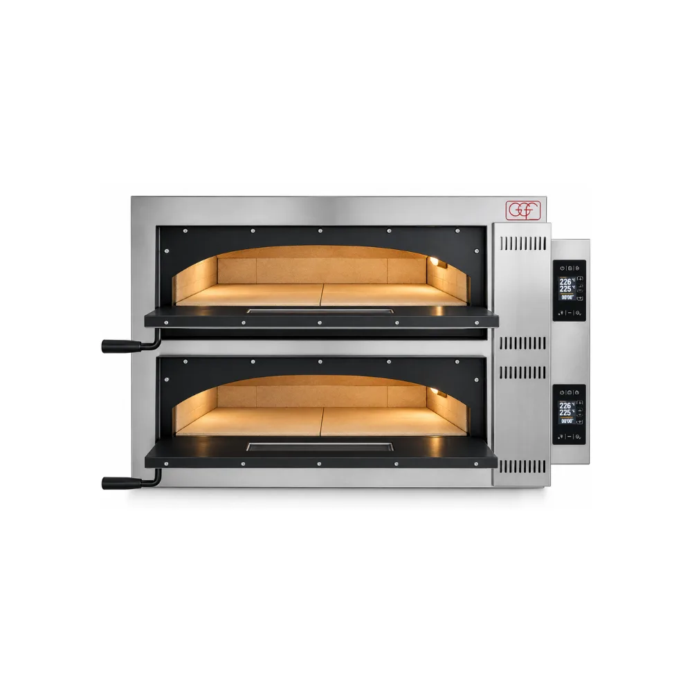GGF Digital Electric Pizza Oven with Full Firebrick Lining – 9+9 Pizzas Ø 36 cm, 26.4 kW, 1500 × 1210 × 750 mm
