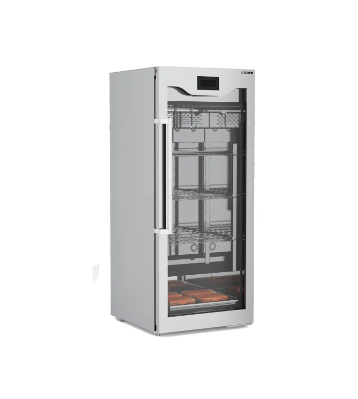 Stainless Steel Dry-Aging Cabinet with Glass Door – 480 L, 700 × 810 × 1662 mm, 230–240 V, 0.139 kW