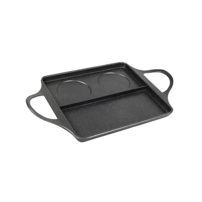 Burger Grillplatte, Schwarz, Aluminum, (B x T x H) 440 x 400 x 30 mm
