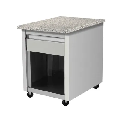 CashDesk Granite Rose | Premium Kassentisch Edelstahl & Granit 600x820x850 mm