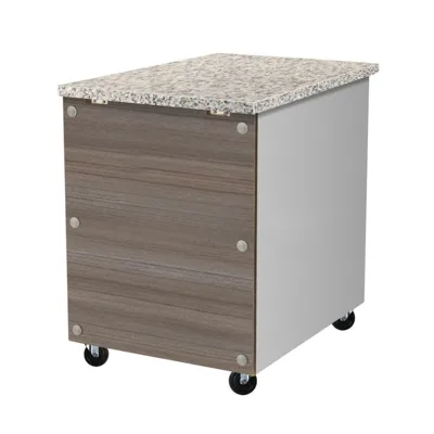 CashDesk Granite Rose | Premium Kassentisch Edelstahl & Granit 800x820x850 mm