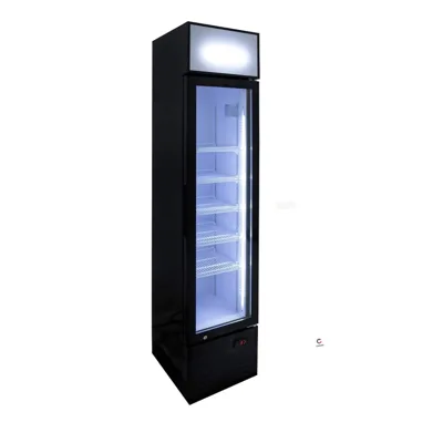 CoolDisplay Slim 155 | Professional Beverage Refrigerator with Illuminated Top – Black, 155 L