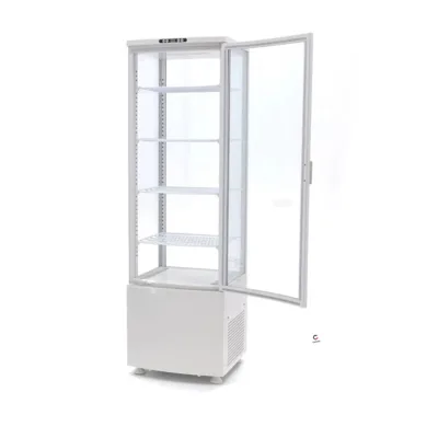 CoolShow Mini 235 | Professional Display Refrigerator 235 L – White, 4-Sided Glass – 515 x 485 x 1690 mm