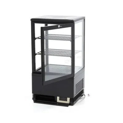 CoolShow Mini 58 | Professional Cooling Showcase 58 L – Black, Glass on All Four Sides – 428 x 386 x 810 mm