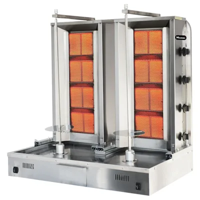 Döner gril Döner gril Kebab gril 140 kg, pracovní výška 1135x760x1075 mm