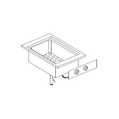 Vestavná vodní lázeň (Bain-Marie) s vypouštěcím kohoutem – 2 kW – 400 x 600 x 260 mm