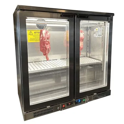 Dry-Age skříň 198 l (Pro Line), nerez AISI 304, nucená cirkulace (Umluft), LED, 2 dveře, automatické odmrazování, (ŠxHxV) 920 x 550 x 910 mm