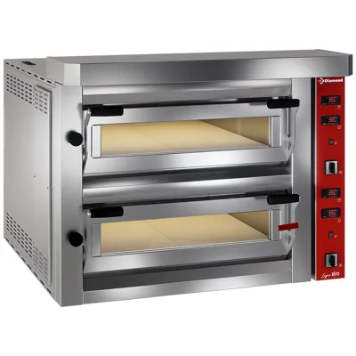 Electric Pizza Oven 2×4 Pizzas Ø 350 mm | 1060×890×730/800 mm | Full Chamotte