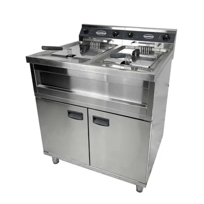 Elektrická fritéza 2x12 L, 12 kW, 2 koše, (Š x H x V) 800x700x850 mm