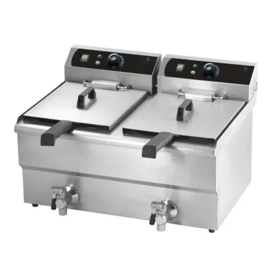 Elektrická fritéza 2x8 L, 2x3.3 kW, 2 koše, (Š x H x V) 630x505x355 mm