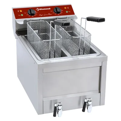 Electric Fryer 2 x 8 Lit. - TOP - 400x600x445 mm - 400 V - 9 kW