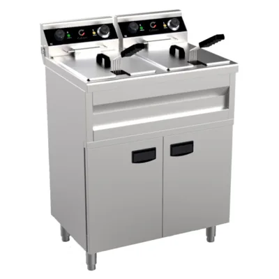 Elektrická fritéza 2x9 L s podstavcem, 2x3.3 kW, (Š x H x V) 695 x 530 x 970 mm