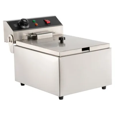 Elektrická fritéza 6 L, 3 kW, 1 koš, (Š x H x V) 290x440x290 mm
