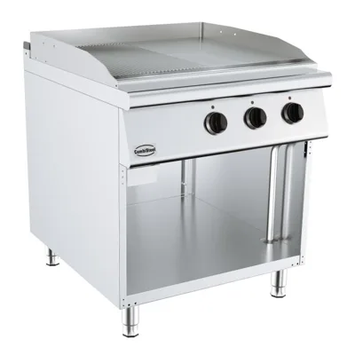 Elektrogrillplatte, Chrom, Glatt und Gerillt, 12 kW, (B x T x H) 800x900x900 mm