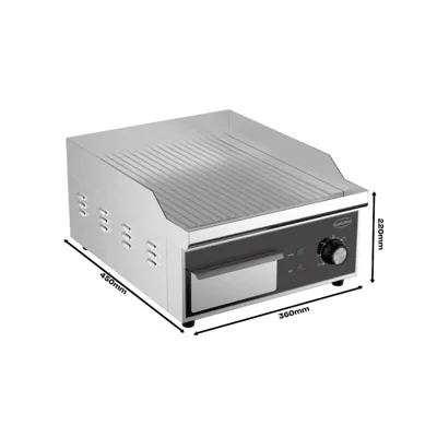 Elektro Grillplatte, Gerillt, 2 kW, (B x T x H) 360 x 450 x 220 mm