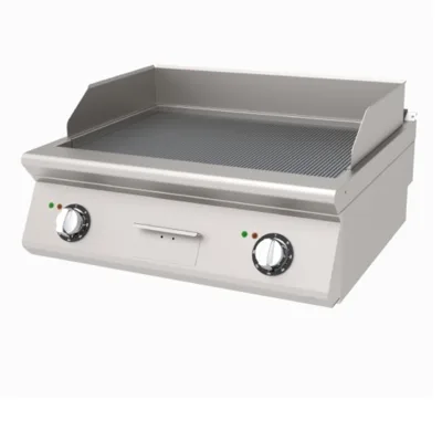 Elektro-Grillplatte Professional – Edelstahl | 10,2 kW | 800 × 730 × 300 mm – Gerillt
