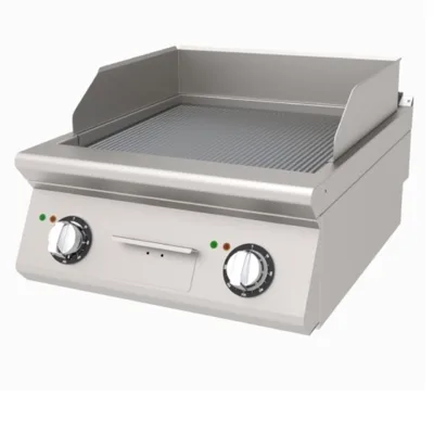 Elektro-Grillplatte Professional – Edelstahl | 6,8 kW | 600 × 730 × 300 mm – Gerillt